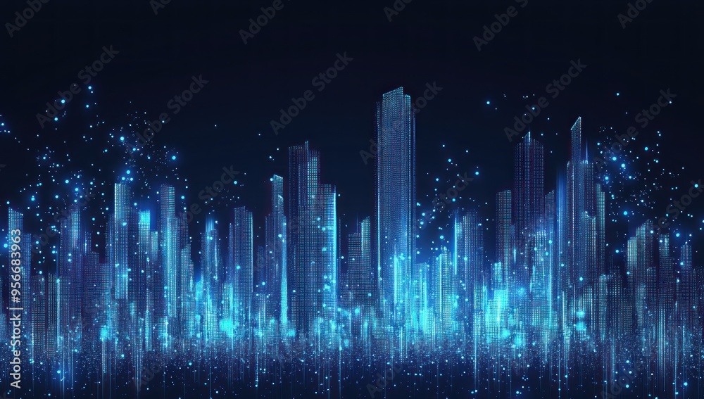 Digital Cityscape: An Abstract Illustration of a Futuristic Metropolis Digital Cityscape: An Abstract Illustration of a Futuristic Metropolis