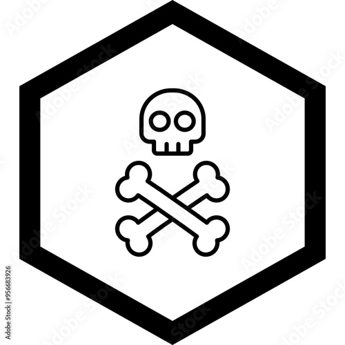 Skull And Bones Vector Icon Design