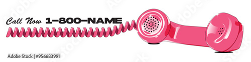 Pink telephone receiver.