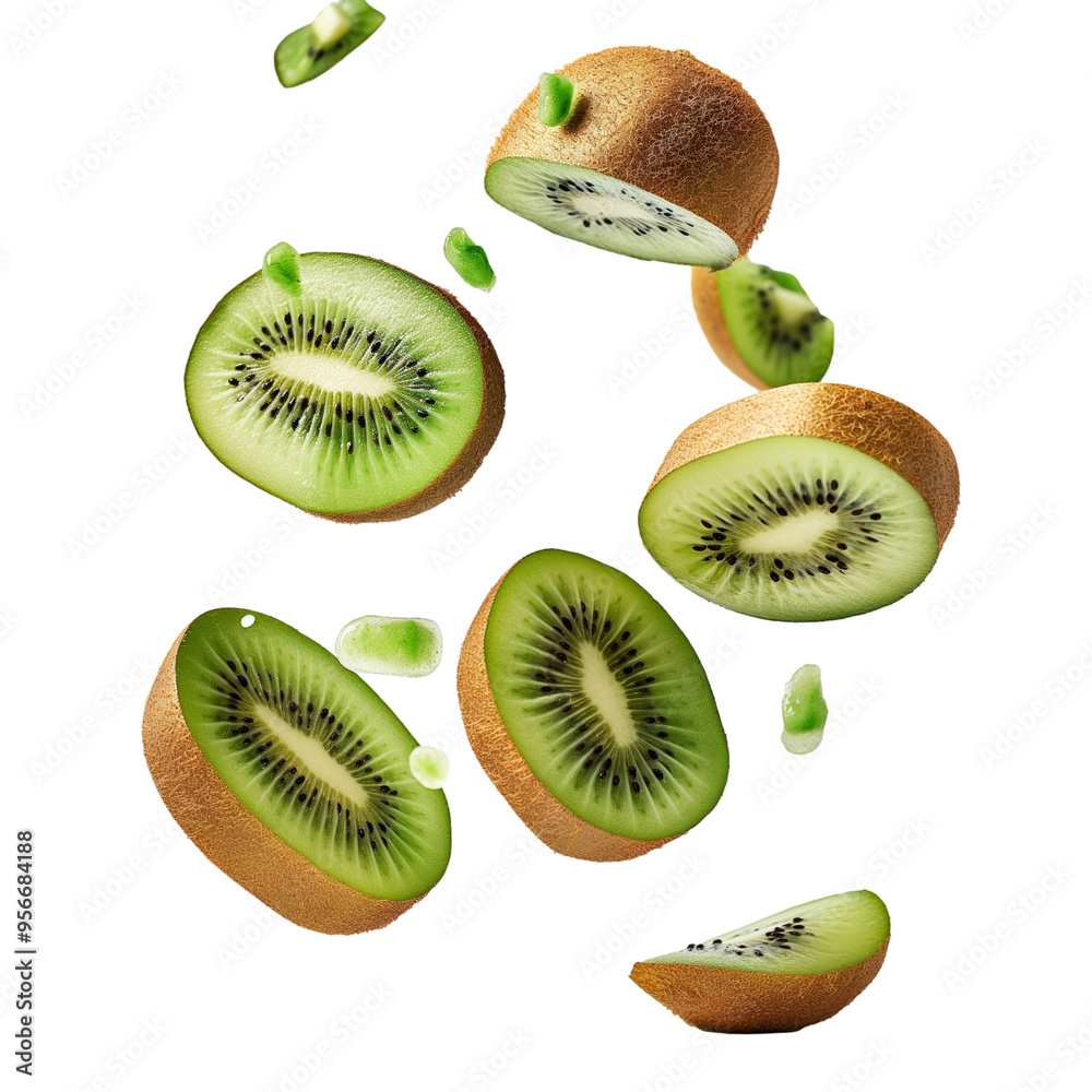 Fototapeta premium Sliced ​​kiwi isolated on white