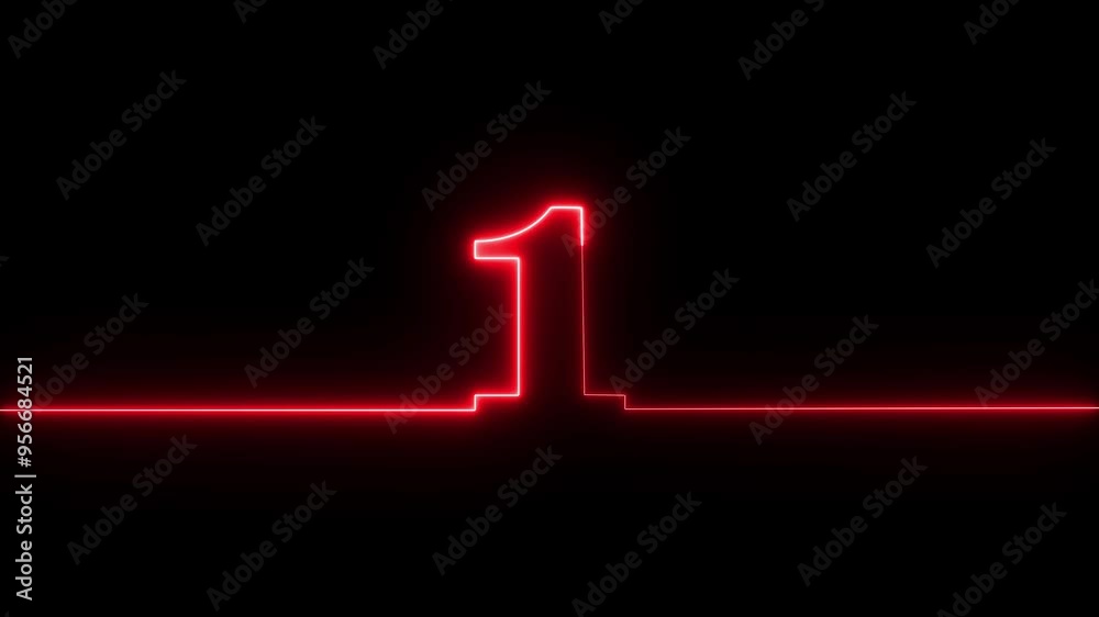 Neon digit 0 with alpha channel, number ONE. Animation Neon digit 0 with alpha channel, number ONE. Animation