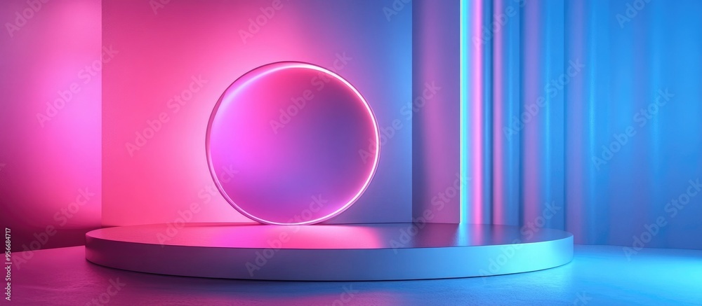 Futuristic Showcase Platform Mockup with a High Tech Modern Aesthetic 3D Illustration Futuristic Showcase Platform Mockup with a High Tech Modern Aesthetic 3D Illustration
