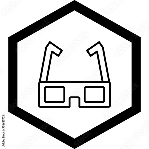 3d Glasses Vector Icon Design