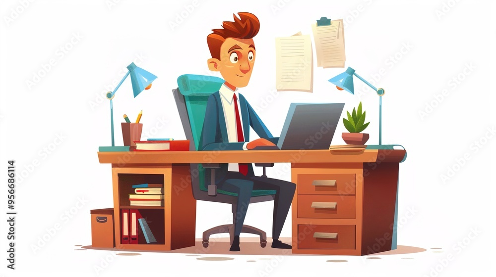 Stunning Office Cartoon Character: A Fun and Lively Workplace Visual. Showcasing Creativity and Energy. Stunning Office Cartoon Character: A Fun and Lively Workplace Visual. Showcasing Creativity and Energy.