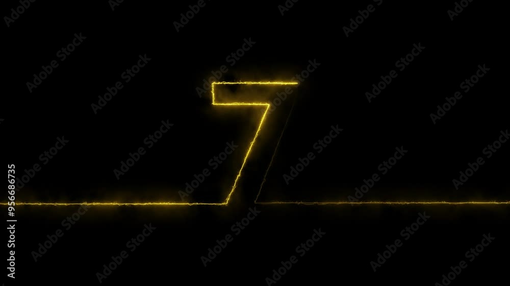 Neon glowing seven number icon Neon glowing seven number icon