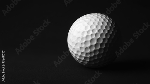 White Golf Ball on Dark Background