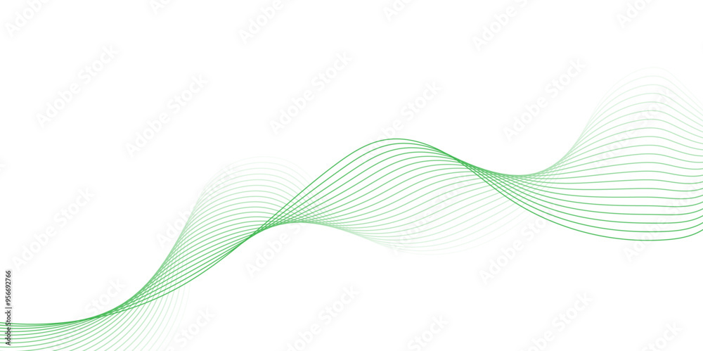 Abstract green lines for website, banner and brochure, Curve flow motion illustration, Smoke design, Vector lines, Modern background design.
