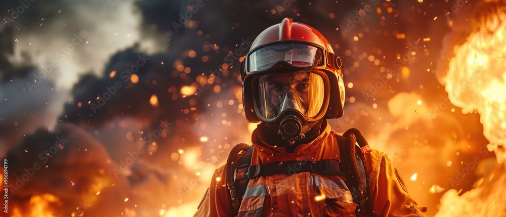 Oil rig worker clad in a flame-resistant suit Oil rig worker clad in a flame-resistant suit