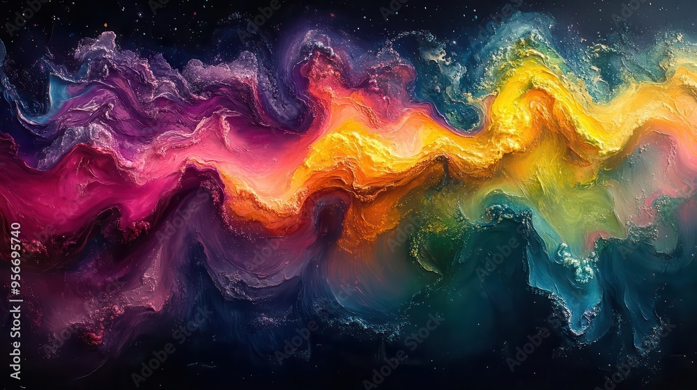 mesmerizing abstract fluid art with intertwining streams of vibrant colors organic shapes and intricate details create a sense of flow and movement across the canvas