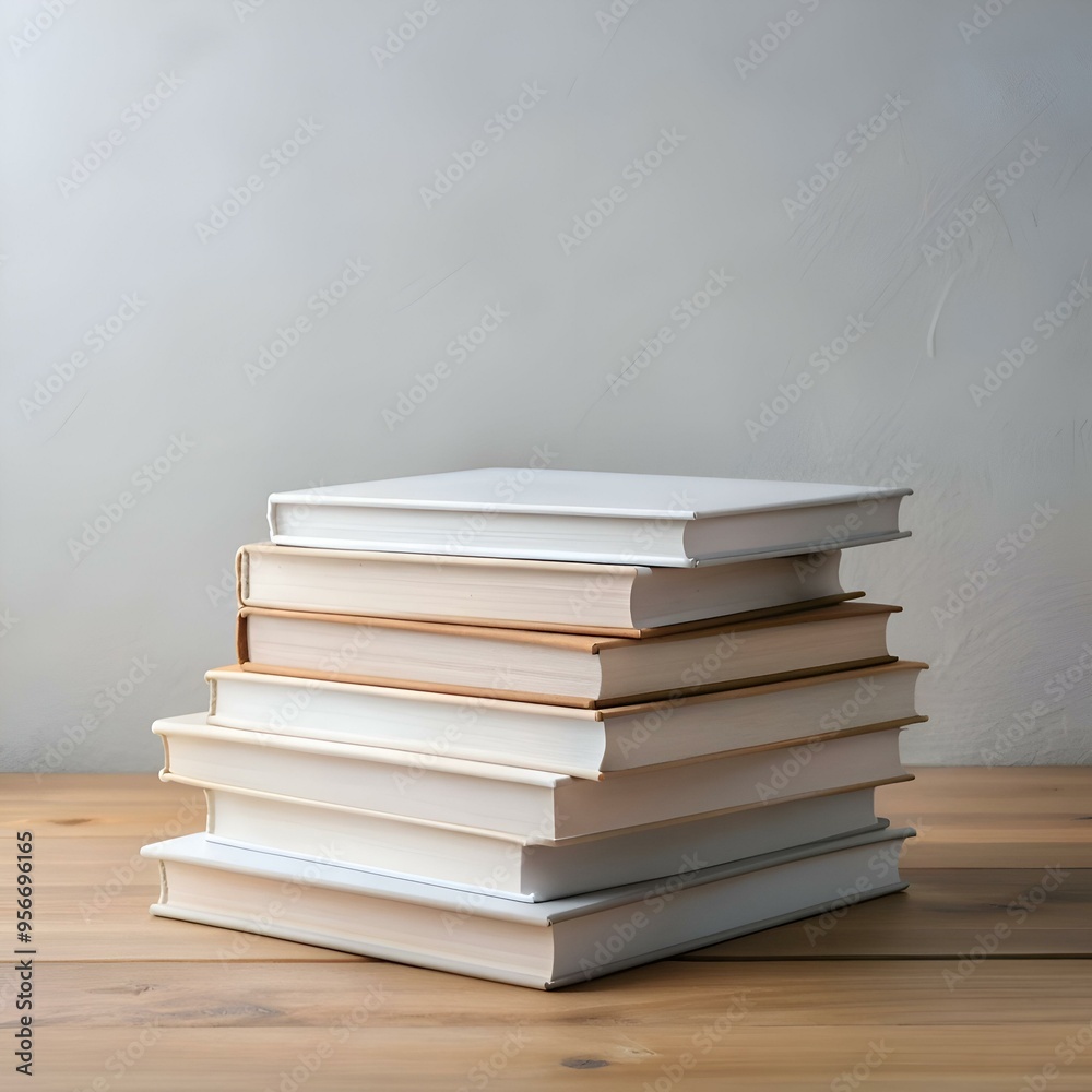 A neatly stacked pile of books on a rustic wooden table. perfect for adding a touch of literature and sophistication to your designs. A neatly stacked pile of books on a rustic wooden table. perfect for adding a touch of literature and sophistication to your designs.