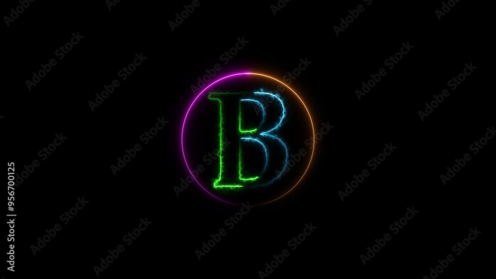Abstract Bright Neon Light Letter Icon Animation Abstract Bright Neon Light Letter Icon Animation