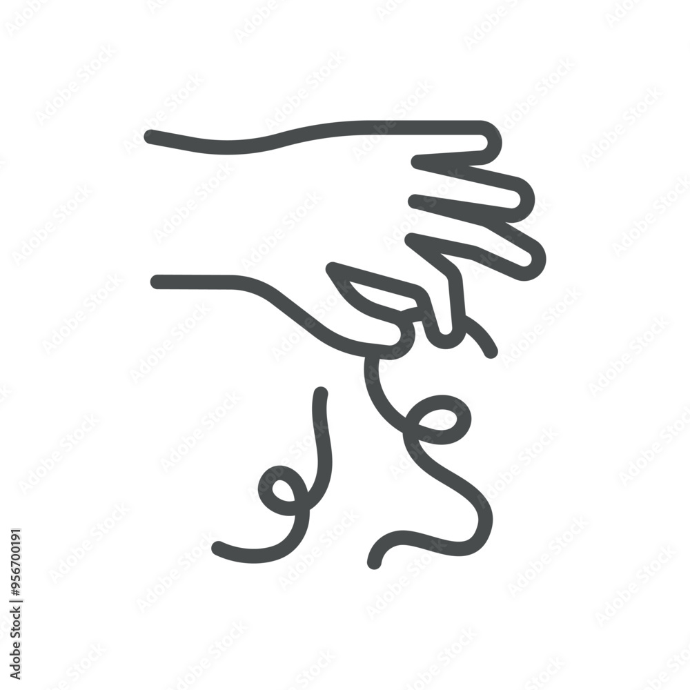 Hair Loss Icon. Simple Line Illustration of a Hand Holding Fallen Hair Strands, Representing Hair Thinning, Hair fall, and Alopecia. Hair Loss Icon. Simple Line Illustration of a Hand Holding Fallen Hair Strands, Representing Hair Thinning, Hair fall, and Alopecia.