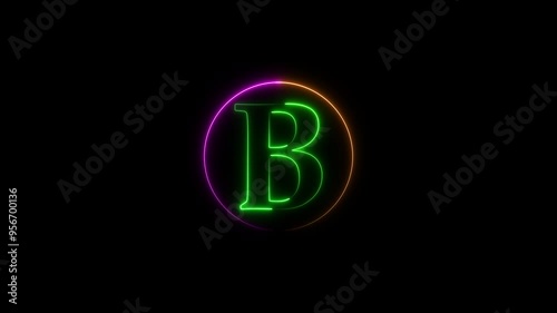 Wallpaper Mural Abstract Bright Neon Light Letter Icon Animation Torontodigital.ca