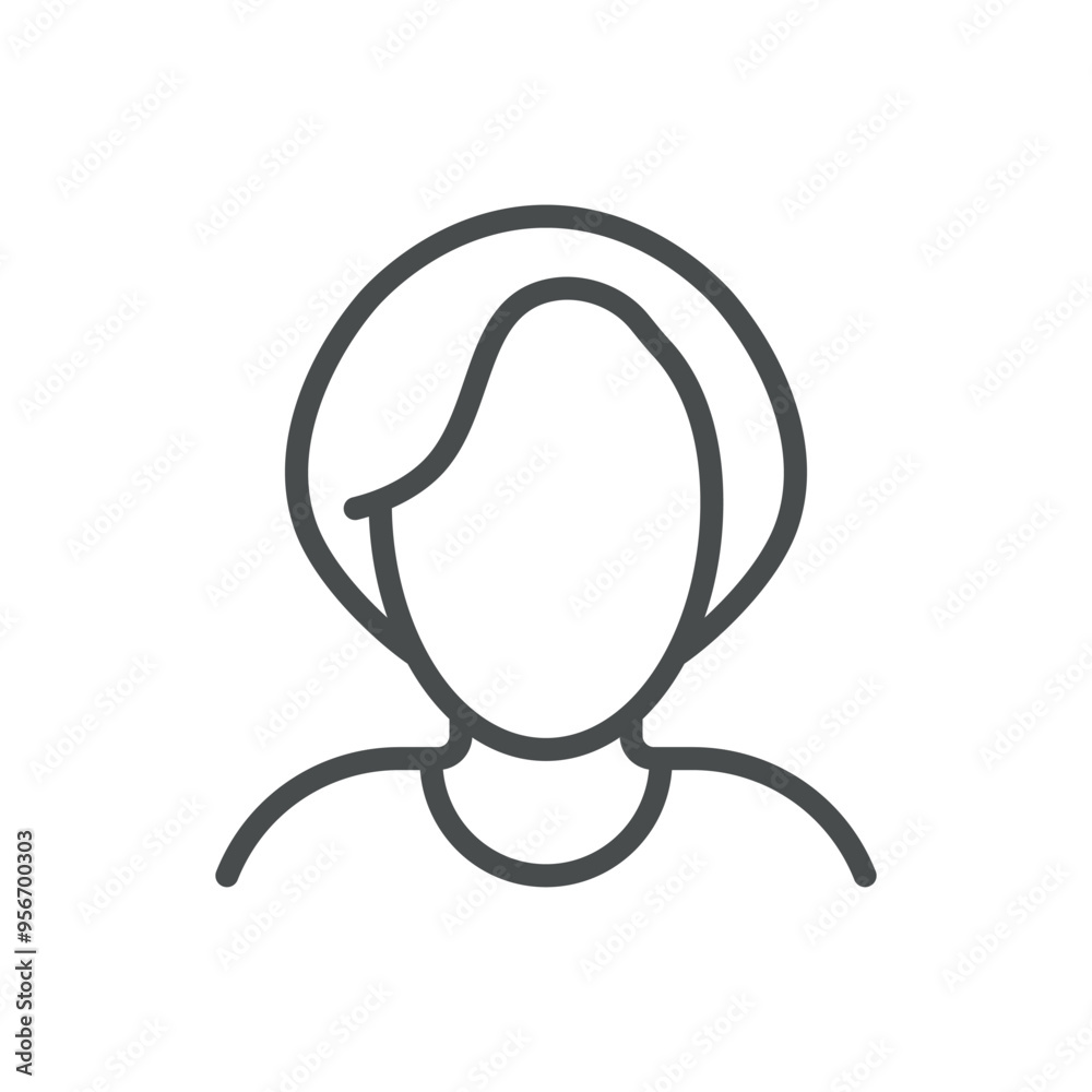 Middle-Aged Woman Icon. Simple Line Illustration of a Female Silhouette, Representing Mature Women and Age-Related Health. Middle-Aged Woman Icon. Simple Line Illustration of a Female Silhouette, Representing Mature Women and Age-Related Health.