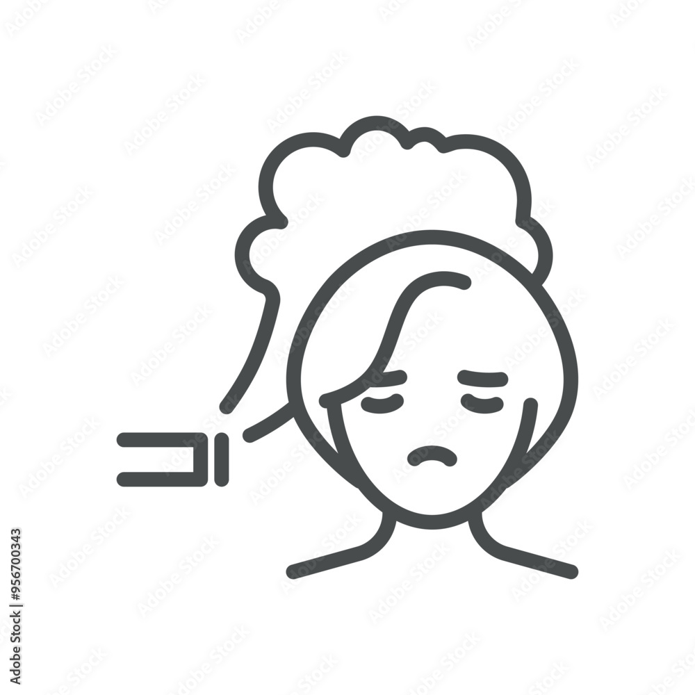 Passive Smoking Icon. Simple Line Illustration of a Person Inhaling Secondhand Smoke, Representing Health Risks and Air Quality.
Passive Smoking Icon. Simple Line Illustration of a Person Inhaling Secondhand Smoke, Representing Health Risks and Air Quality.