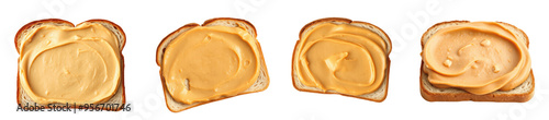 Wallpaper Mural set of toast bread with peanut butter isolated on transparent background Torontodigital.ca