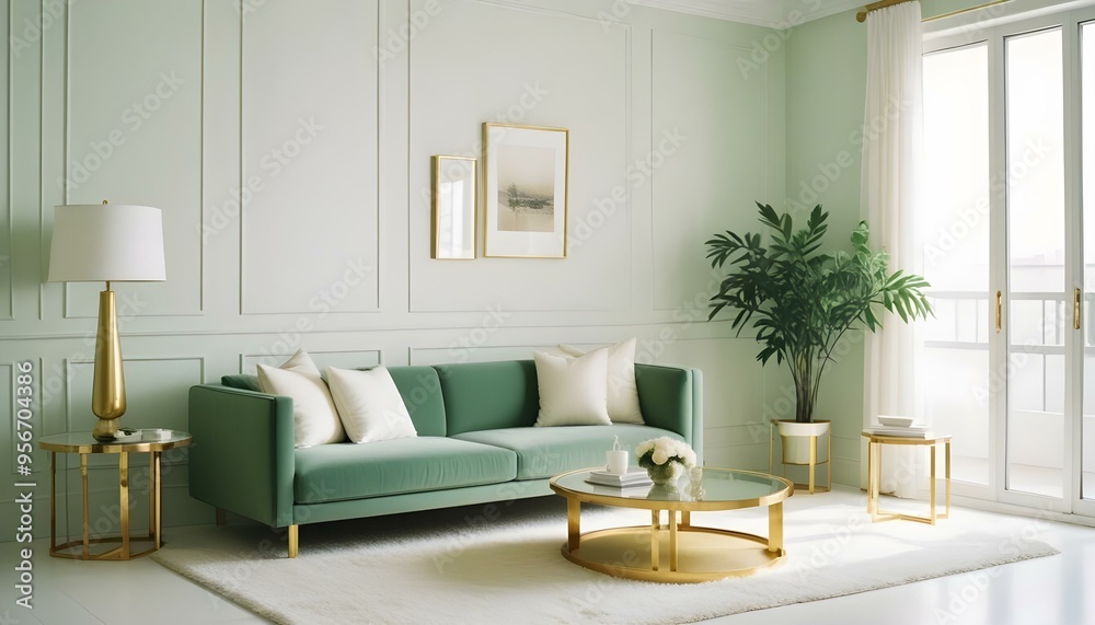 Fototapeta premium Photo interior modern design room 3d illustration