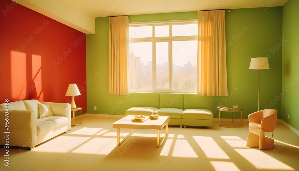 Fototapeta premium Photo interior modern design room 3d illustration