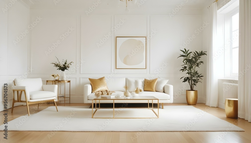 Fototapeta premium Photo interior modern design room 3d illustration