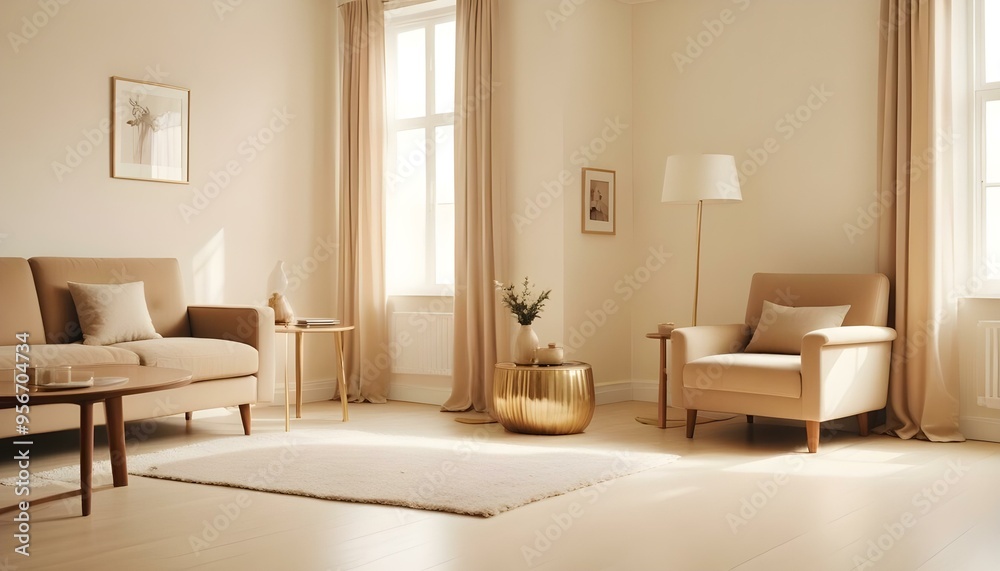 Fototapeta premium Photo interior modern design room 3d illustration