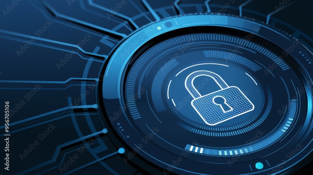 Obraz premium Futuristic Digital Security Concept