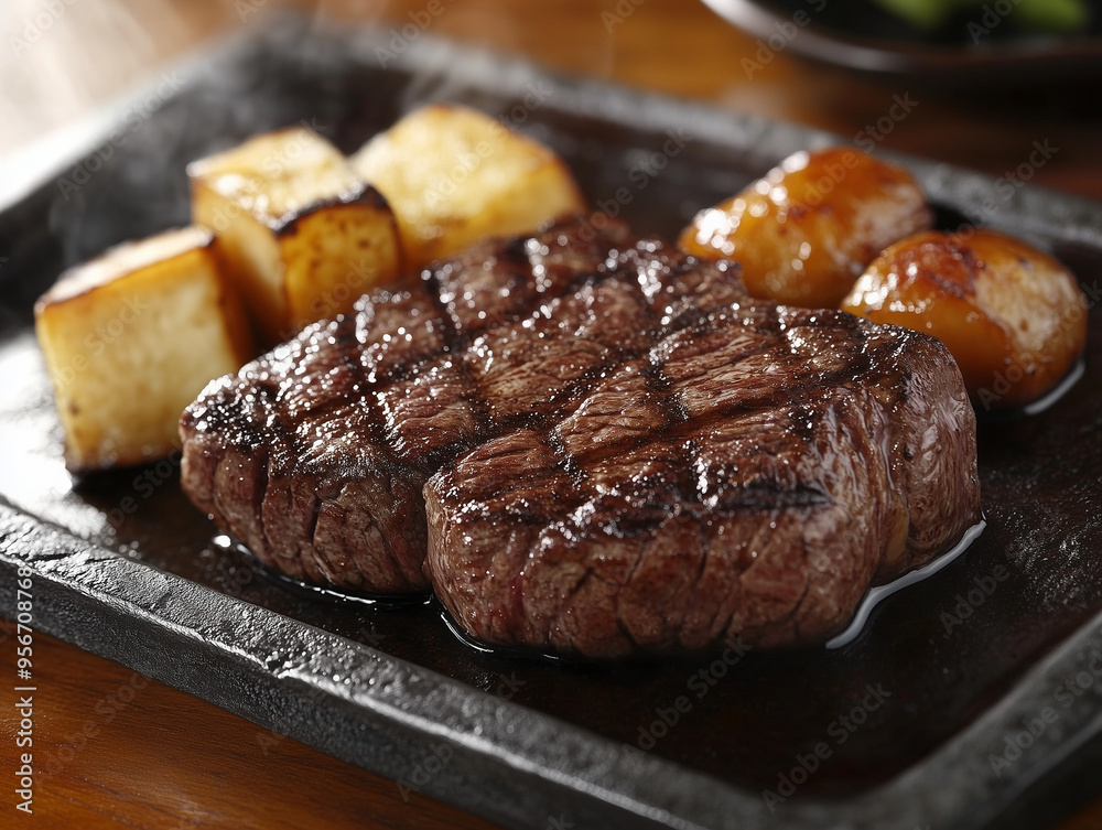 Juicy Steak with Roasted Taro - A Culinary Delight Juicy Steak with Roasted Taro - A Culinary Delight