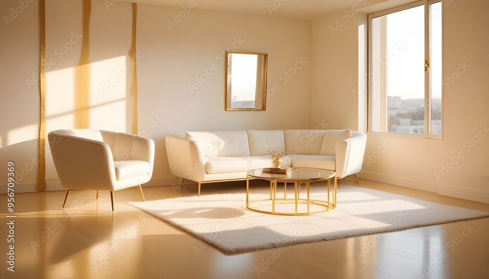 Fototapeta premium Photo interior modern design room 3d illustration