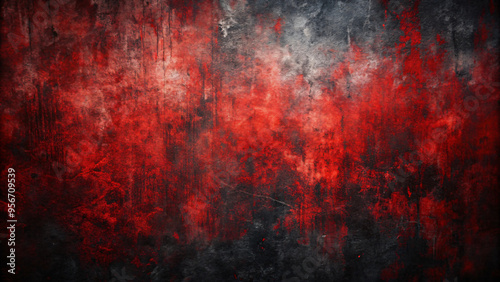 Grungy red wall with textured paint, aged and vintage design for dark backdrop