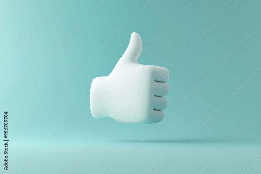 A thumb up icon on a clean background A thumb up icon on a clean background