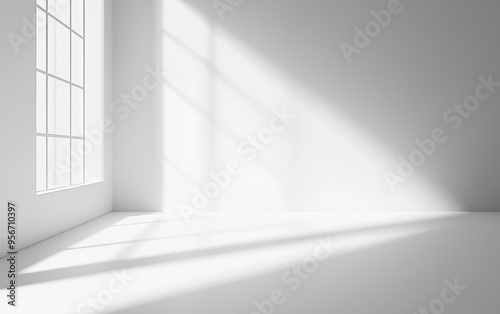 Wallpaper Mural Minimalist Abstract White Background with Soft Shadows and Light Reflections, Ideal for Product Display or Advertising Backdrop in a Studio Setting Torontodigital.ca