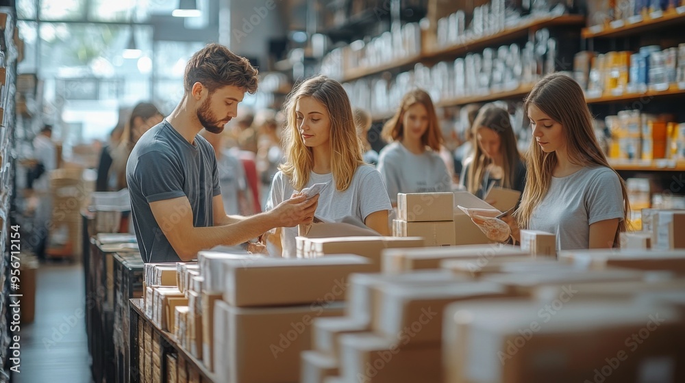 Obraz premium Collaborative Workspace in a Retail Environment