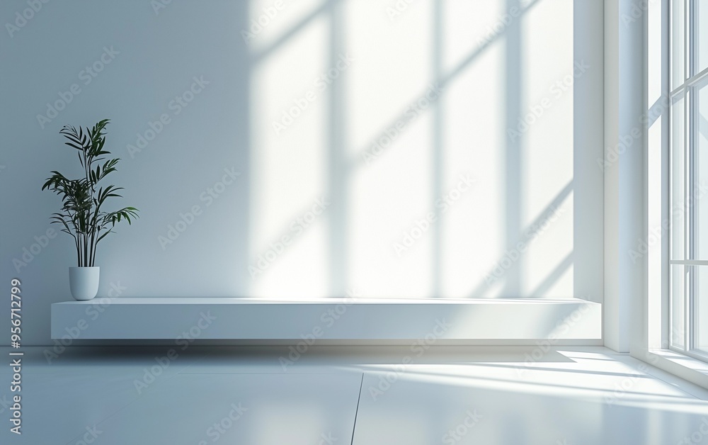 Minimalist Abstract White Background with Soft Shadows and Light Reflections, Ideal for Product Display or Advertising Backdrop in a Studio Setting. Minimalist Abstract White Background with Soft Shadows and Light Reflections, Ideal for Product Display or Advertising Backdrop in a Studio Setting.