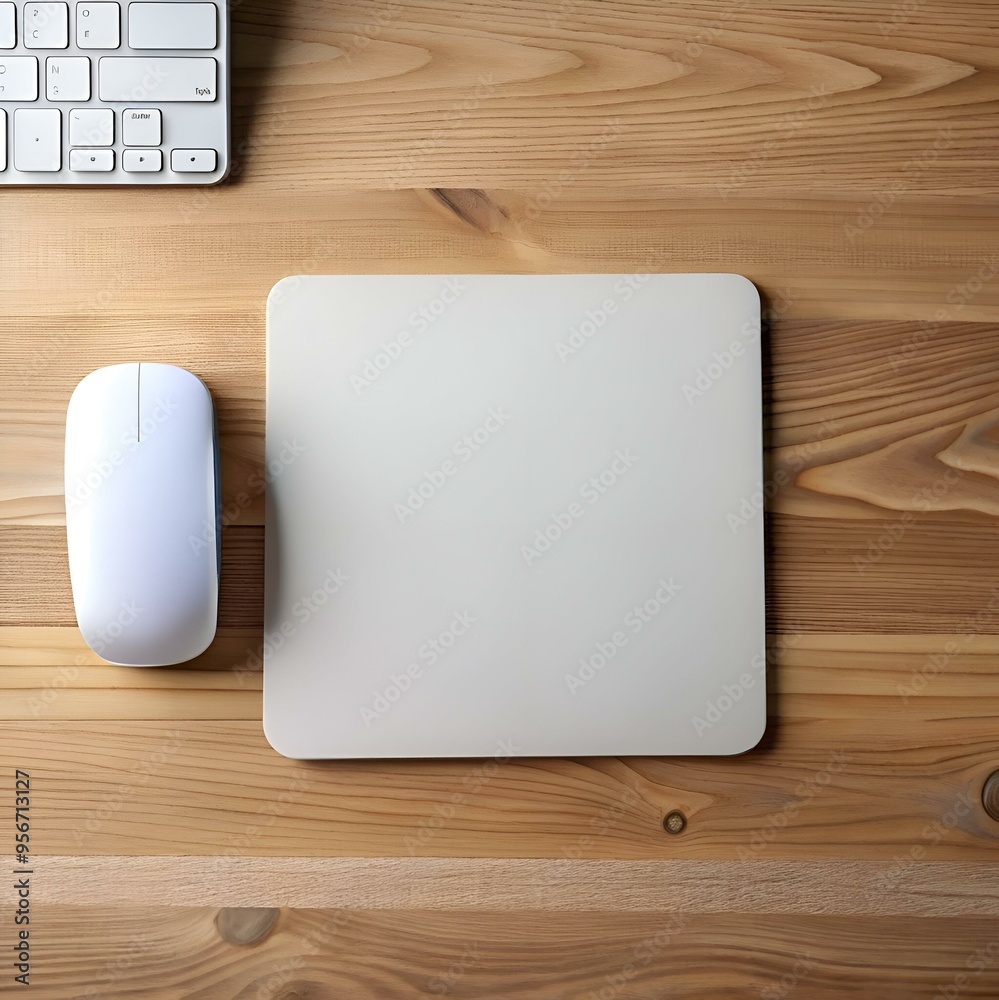 A clean and minimalist image of a white mouse and a white mousepad on a wooden desk. perfect for showcasing your technology or office supplies. A clean and minimalist image of a white mouse and a white mousepad on a wooden desk. perfect for showcasing your technology or office supplies.