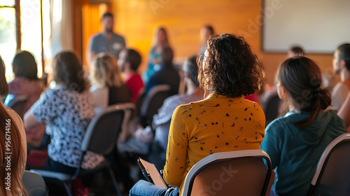 group of people in a conference hall