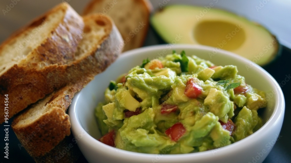 Fresh Avocado Guacamole with Toast Fresh Avocado Guacamole with Toast