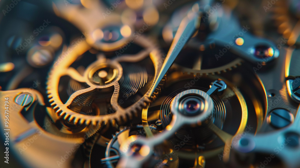 Fototapeta premium watch mechanism close up