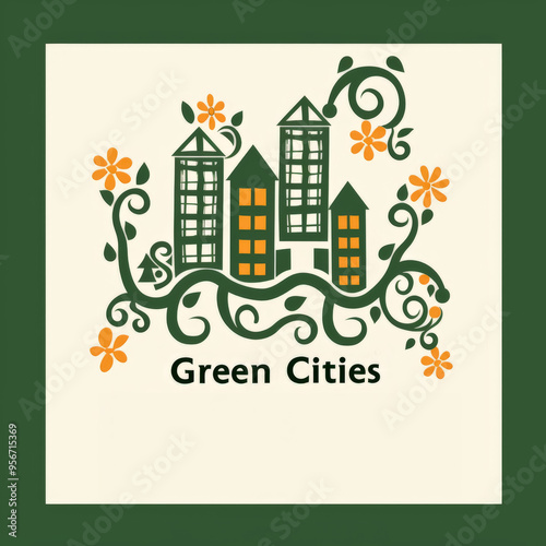 Green Cities Illustration with Urban and Natural Harmony #956715369