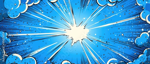 a blue comic style like background for copy space 