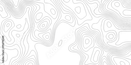 Topographic map background geographic line map with seamless ornament design. The black on white contours vector topography stylized height of the lines map.	