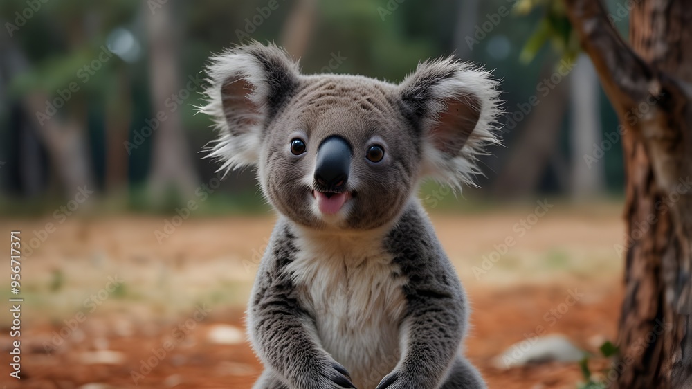 A playful and mischievous koala character with big, round eyes and a wide smile, eagerly reaching for the like icons as if they were its favorite snack. The koala's fur is soft and fluffy, with shades A playful and mischievous koala character with big, round eyes and a wide smile, eagerly reaching for the like icons as if they were its favorite snack. The koala's fur is soft and fluffy, with shades
