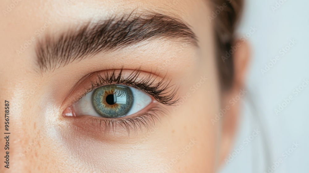 Close-up of a stunning green eye with long eyelashes, showcasing natural beauty and detail in a bright, clear setting. Close-up of a stunning green eye with long eyelashes, showcasing natural beauty and detail in a bright, clear setting.