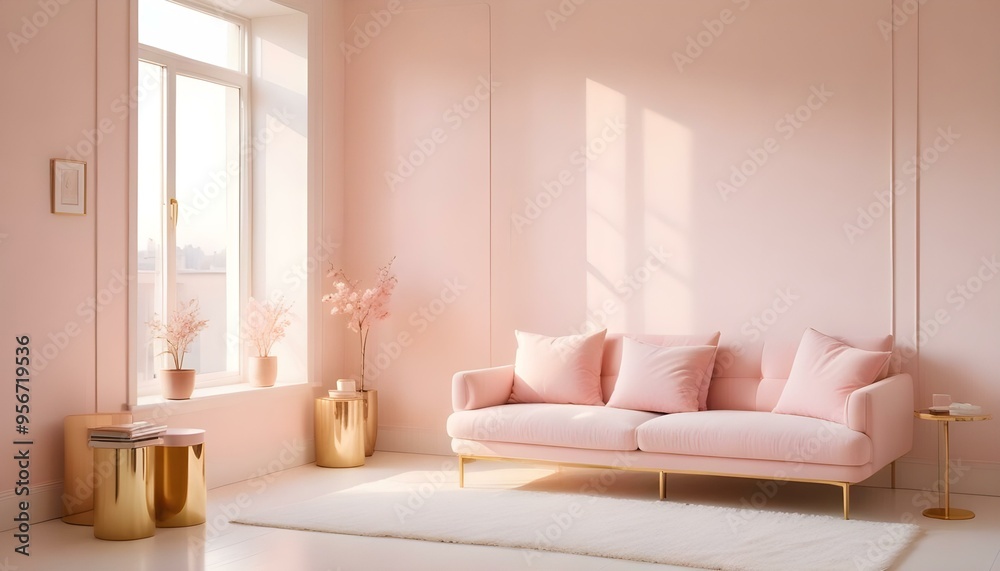 Photo interior modern design room 3d illustration