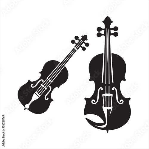 Violin Vector Art Illustration
