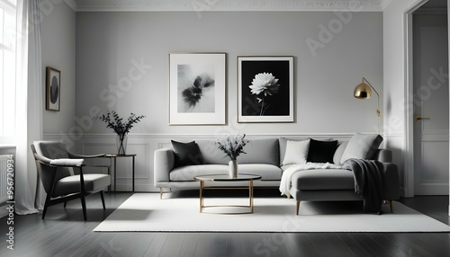 Photo interior modern design room 3d illustration