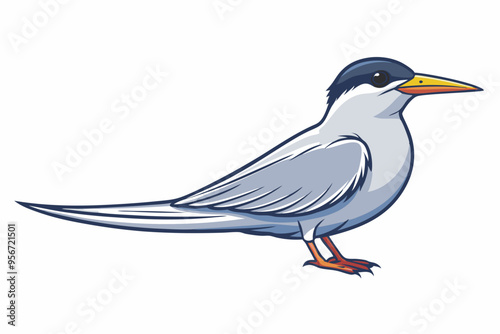  Elegant tern bird goes icon vector art illustration photo