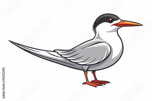  Elegant tern bird goes icon vector art illustration photo