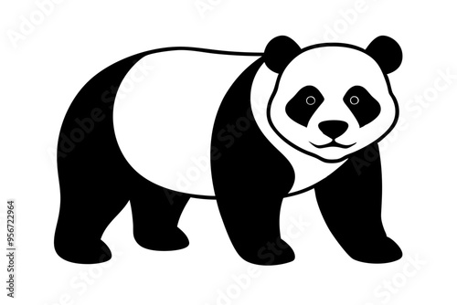 panda bear  silhuette vector illustration