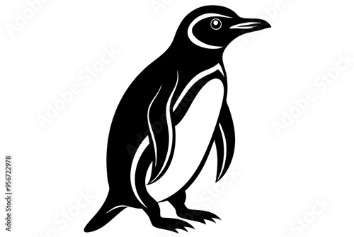penguin  silhuette vector illustration