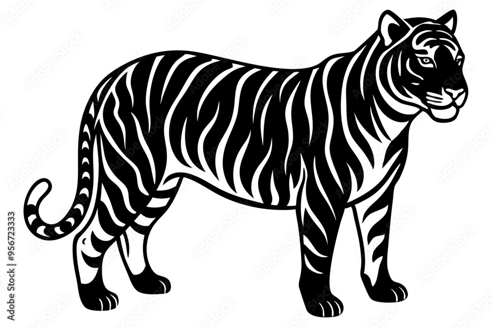 a tiger silhuette vector illustration a tiger silhuette vector illustration