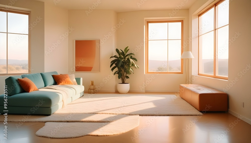 Fototapeta premium Photo interior modern design room 3d illustration